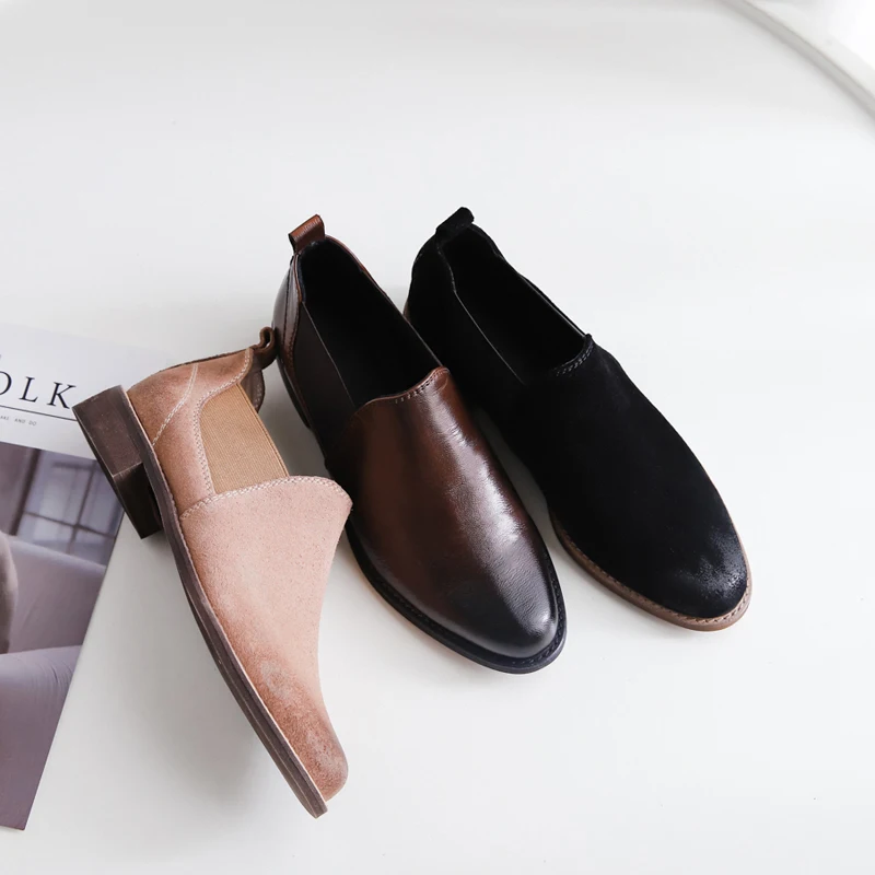 Новые Элегантные женские туфли на низком квадратном каблуке; сезон весна-осень; женские повседневные туфли-лодочки с круглым носком; цвет черный, абрикосовый, темно-коричневый; C248
