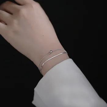 

Wafer Double Layer Bracelets Student Simple MORI Series Versatile Elegant Hipster Hong Kong Flavor Chain Hand Jewelry Accessorie