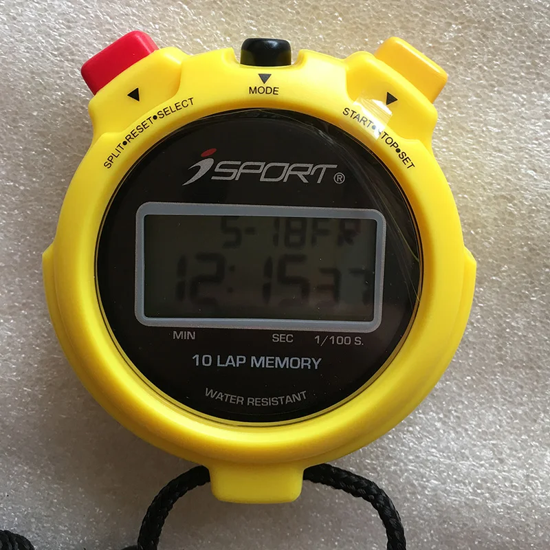 2 Digital Professional 10 Laps Memory Chronograph Stopwatch Two Row Sports Counter Timer Athletics Stopwatch Gym Countup Timing