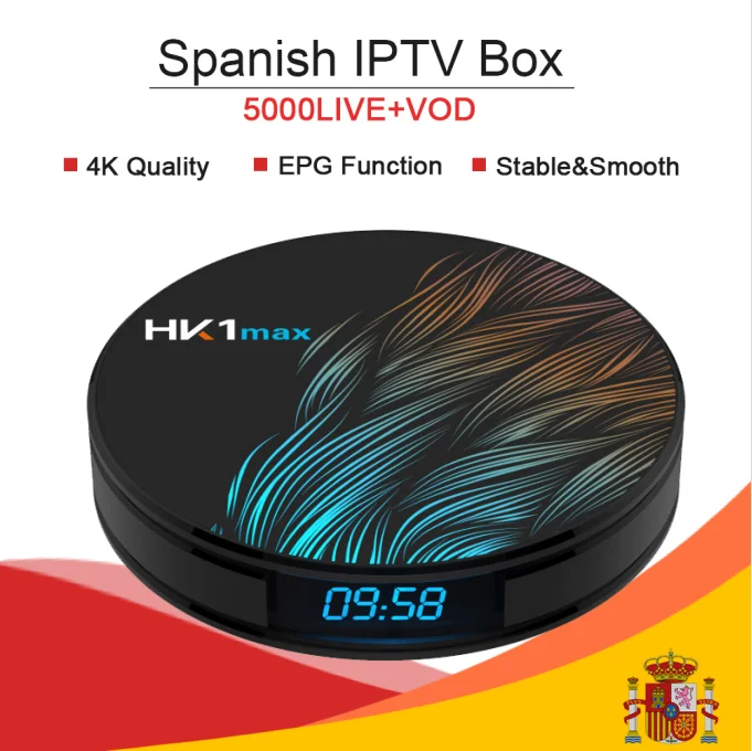 HK1MAX 16/32/64G RK3318 Android9.0 Smart TV Box&King Subscription Europe France Turkish Arabia Spain Portugal Adult IPTV