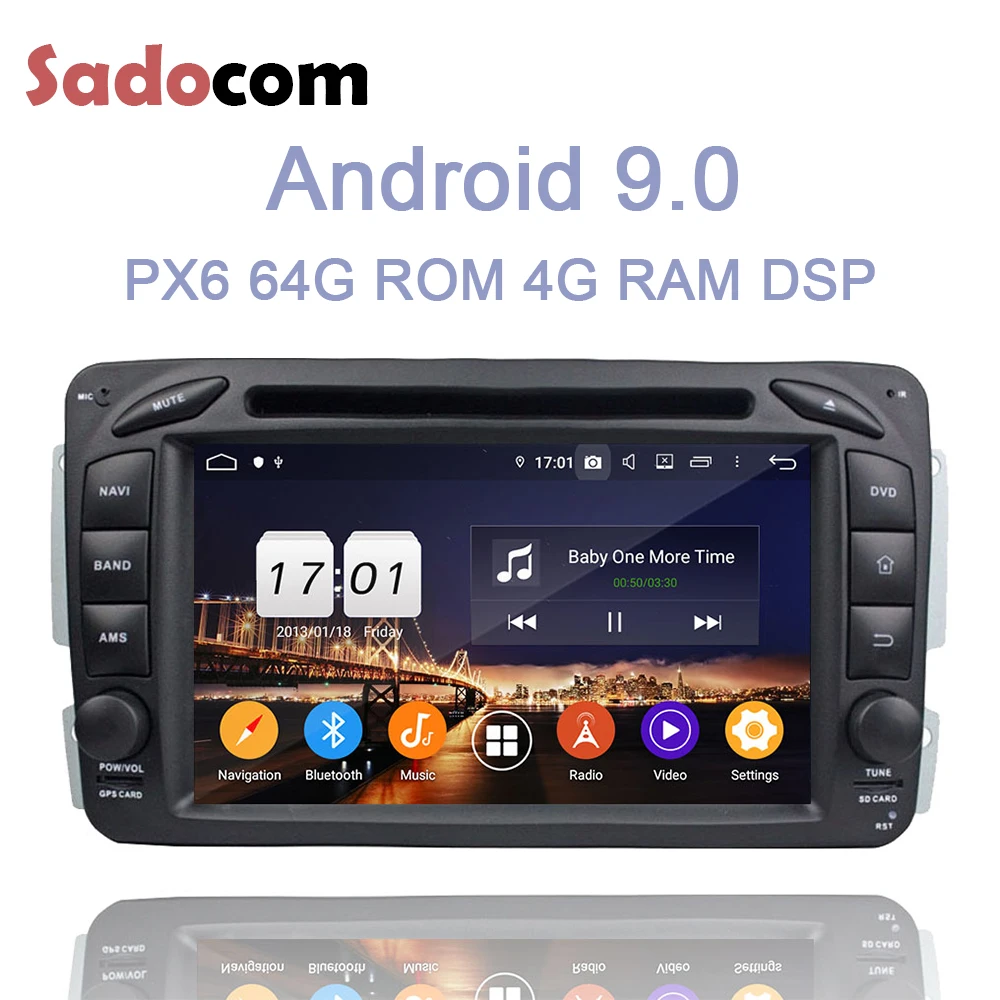PX6 Android 9,0 Bluetooth 4,2 4 Гб ОЗУ 64 Гб ПЗУ 8 ядерный автомобильный dvd-плеер для Benz W163 W209 W203 W170 W210 W168 1998-2005 радио gps