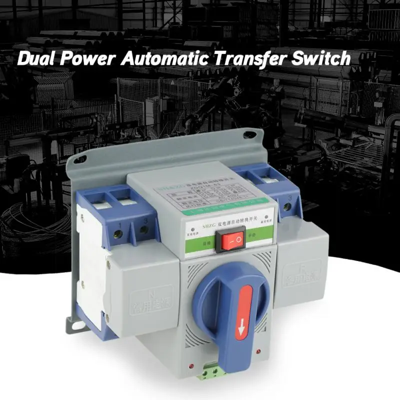 

1 Pcs 220V 63A 2P Mini Dual Power Automatic Transfer Switch Circuit Breaker