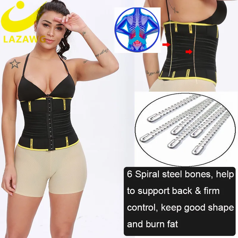 LAZAWG Пояс Cincher Body Shaper утягивающая Одежда дышащая высокая эластичная лента бесшовная Талия корсет Двойная застежка сталь