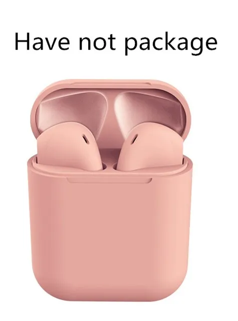 Pink no Box I12 tws, беспроводные Bluetooth наушники, наушники, автоматическое подключение, портативные наушники, Спортивная гарнитура, музыка для Iphone, samsung, huawei - Цвет: Pink no Box