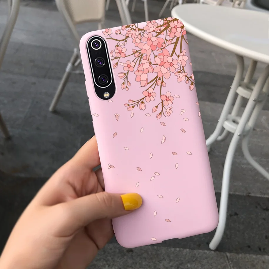 For Xiaomi Mi 9 SE Case New Liquid Silicone Matte Soft Lavender Flowers Protection Cover For Xiaomi Mi 9 Lite Mi9 SE Phone Cases iphone waterproof bag