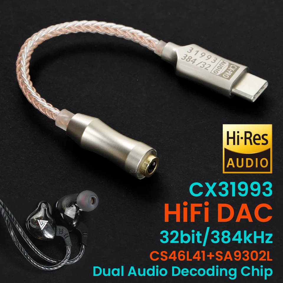 Adattatore Audio USB-C CX31993 - DAC Esterno 3.5mm, Per Android, Alta Fedeltà, 32/384KHz - Foto 6