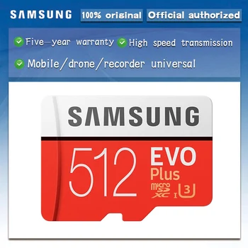 

SAMSUNG Memory Card Micro SD EVO PLUS 512GB SDHC SDXC Grade Class10 C10 UHS-1 TF Cards Trans Flash 4K microsd