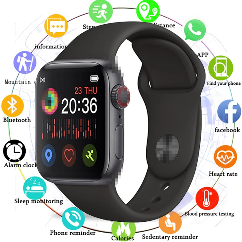 Waterproof Smartwatch Fitness-Tracker Android Blood-Pressure IOS Full-Touch for Men