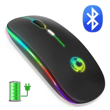 Rato sem fio bluetooth mouse sem fio rato de computador rgb recarregável ergonômico led backlit mause silencioso ratos para computador portátil