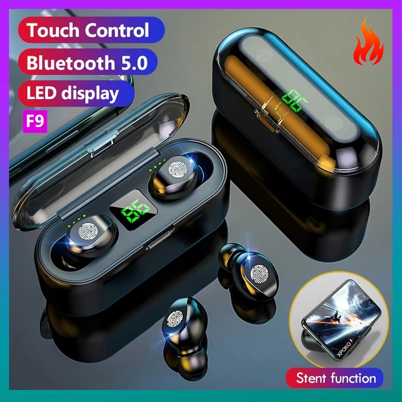 VAORLO TWS F9 Беспроводные наушники с сенсорным управлением мини Hifi стерео бас музыка