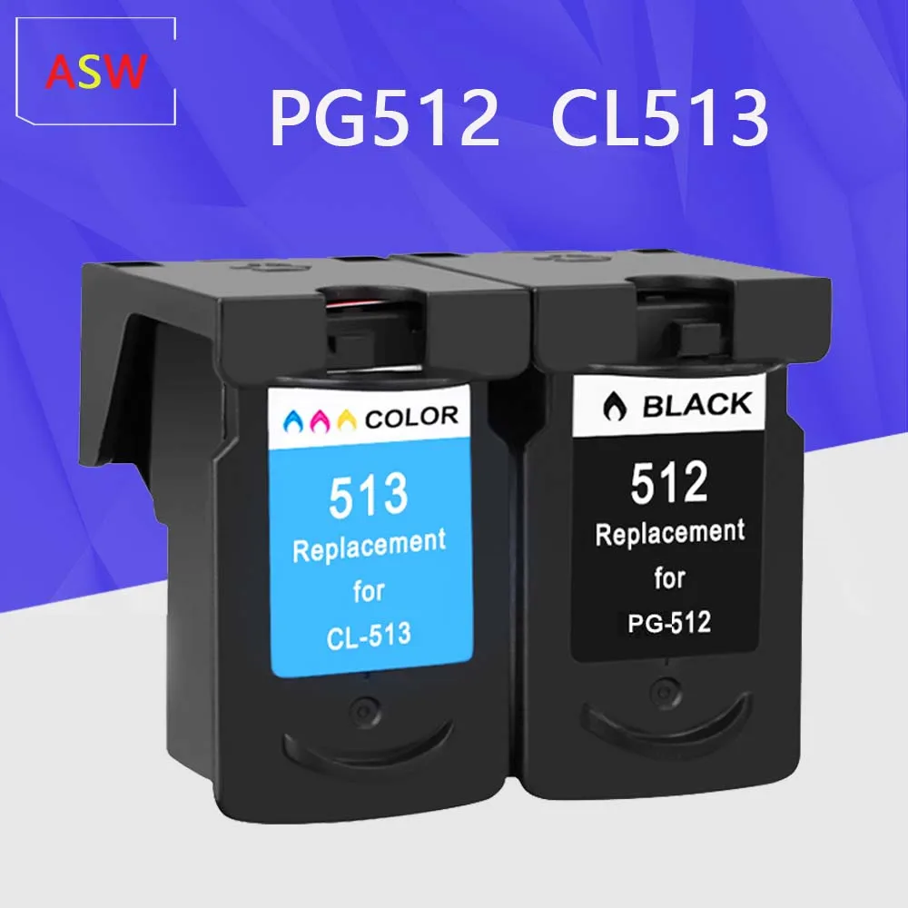 Чернильный картридж ASW PG512 pg512 CL513 для замены Canon PG-512 MP240 MP250 MP270 MP230 MP480 MX350 IP2700 |