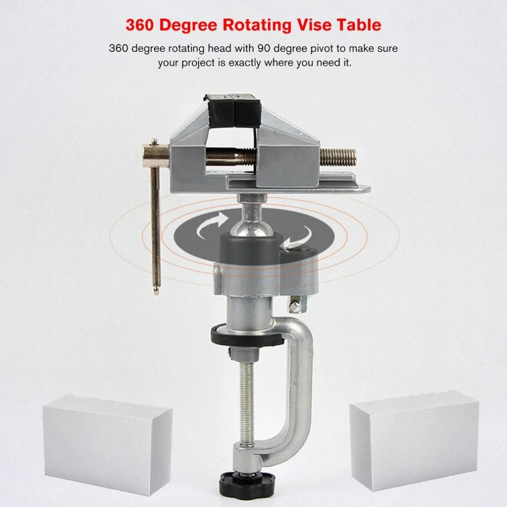 2 в 1, настольные тиски, тиски, алюминиевый сплав, вращающийся на 360 градусов, универсальные тиски, точные мини тиски, зажим, Alloet