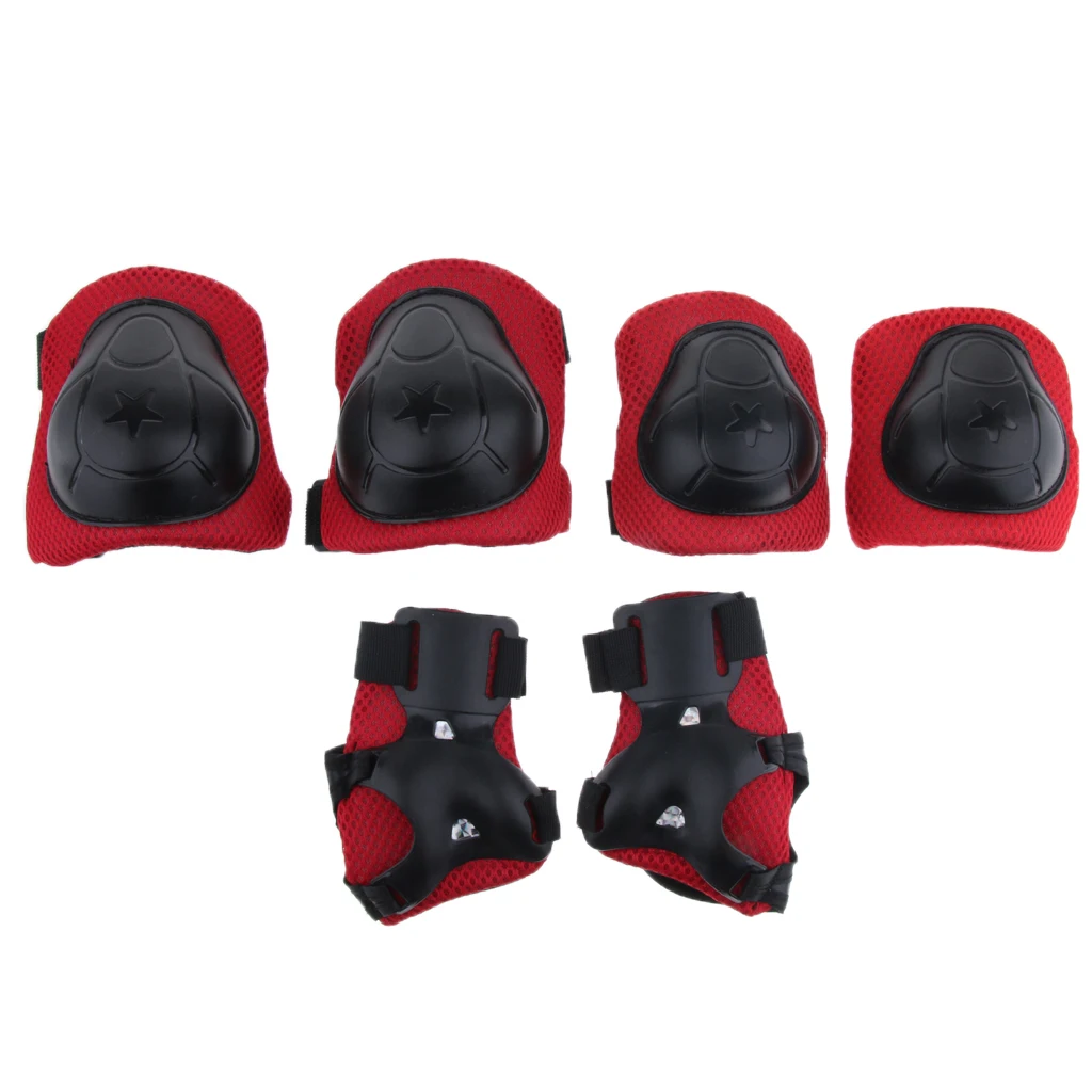 6Pcs Kids Elbow Knee Wrist Protective Pads for Skateboard Skating