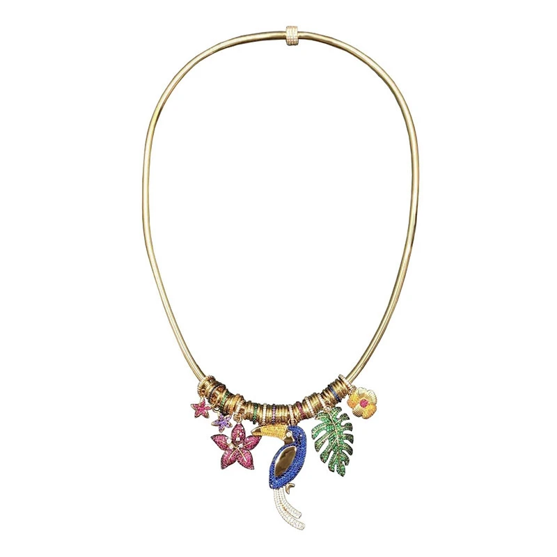 低価格 色とりどりのジャングルネックレス 925スターリングシルバー 花の葉 輪郭のあるペンダント 女性用 高級ブランドジュエリー ショッピング純正 Hospitalinnova Com