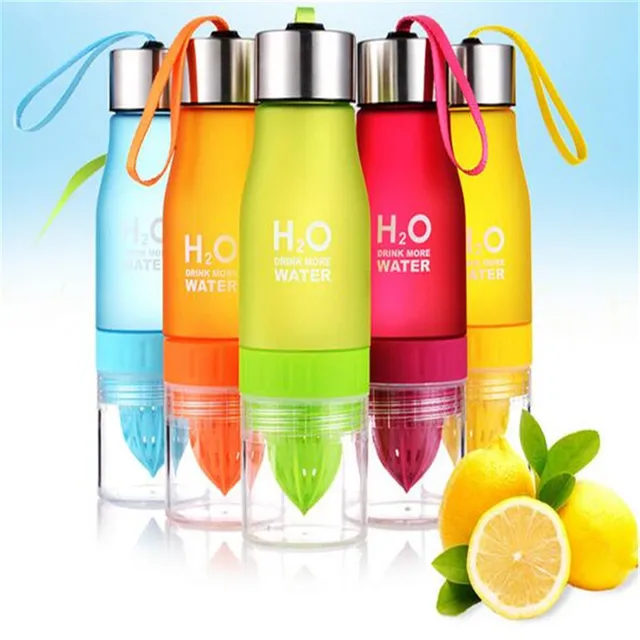 650ml Sport Bottle H20 plastic Fruit infusion bottle Infuser Drink Outdoor Sports Juice lemon Portable Bike Travel Water Bottle 2