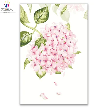 

Hydrangea flowers painting pictures by numbers flowers draw coloring by numbers with paint kits framed for living room wall deco