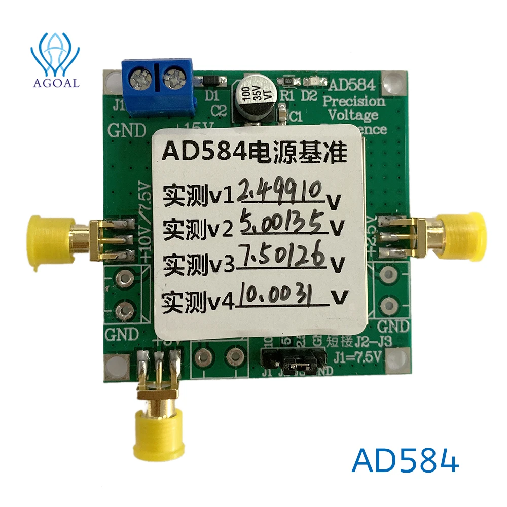 

AD584 Voltage Reference Source 2.5V/5V/7.5V/10V High Precision for Voltmeter calibration, ADC reference, DAC