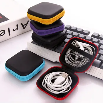 

1pcs Hot Portable Mini PU Leather For Earphone Headphone Earbuds Cards Storage Bag Hard Case Box Earphone Bag Key Coin Bags