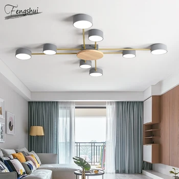 

Nordic LED Ceiling Lights for Living Room Modern Simple Metal Shade Ceiling Lamp Bedroom Hall Personality Macaron Lamp Ceiling