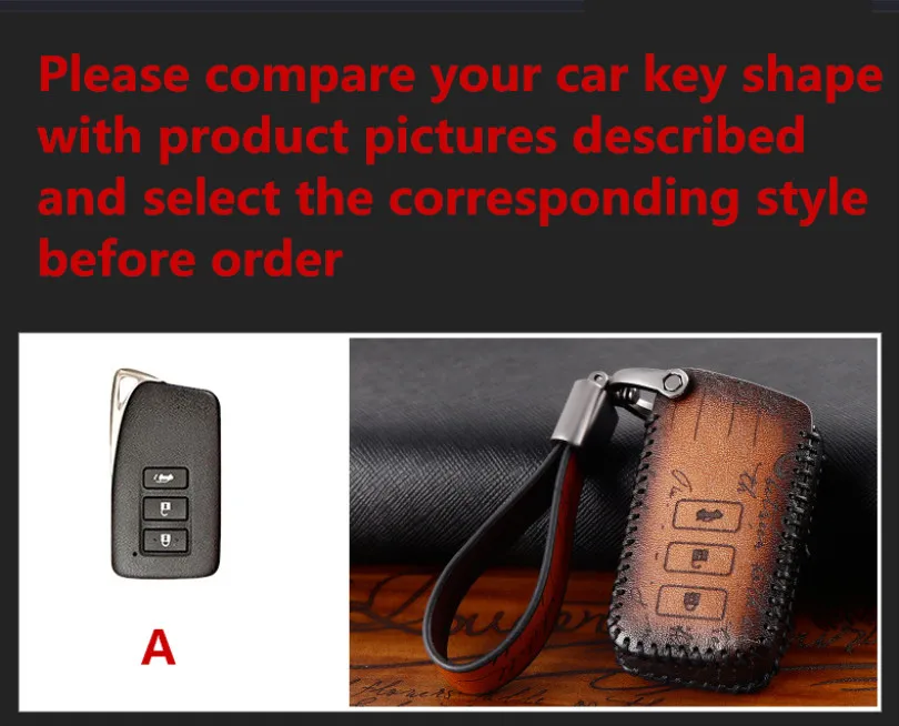 Best Car Accessories Genuine Leather Car Auto Remote Key Case Cover Holder Skin Shell Fit for Lexus Es200 Rx300 Es300h NX Ct200h
