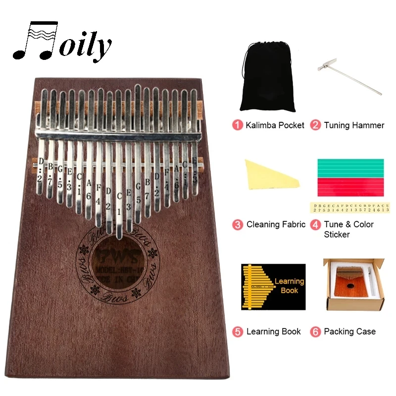 

17 Key Kalimba Portable Thumb Finger Piano Mahogany Musical Instruments Mbira for Child Beginner Kalimba with Hammer Sticker Kit