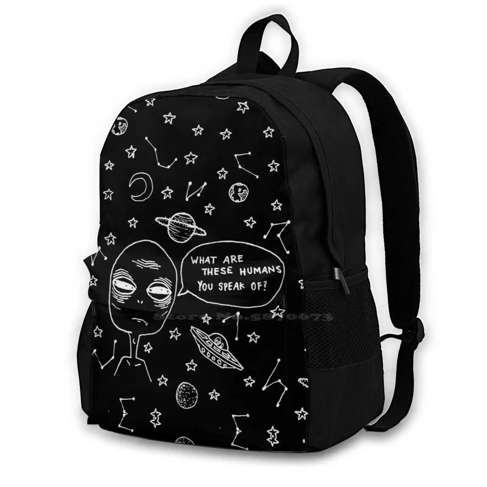 Mochila con diseño de alienígena Tumblr para estudiante, bolsa de viaje para portátil, escolar, Tumblr, Alien, - AliExpress