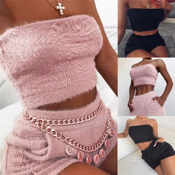 

Women 2 Piece Outfits Sleeveless Crop Top Pants Set Casual Clothes' Sets