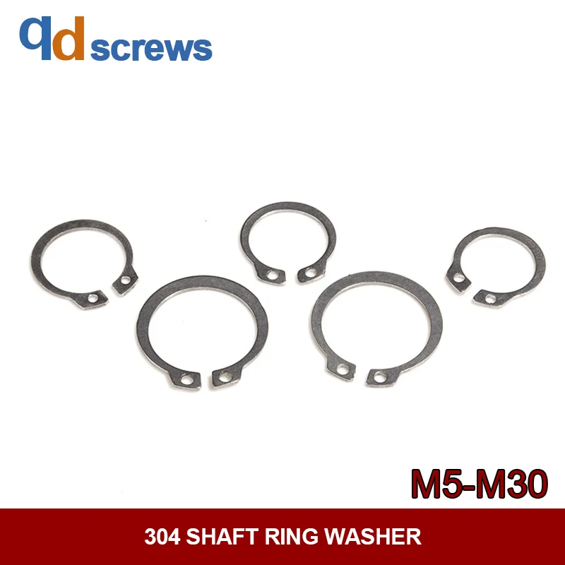 

304 M5M6M7M8M9M10M11M12M13M14M15M16-M30 Stainless Steel Shaft Ring Washer Retaining Rings For Shafts DIN471