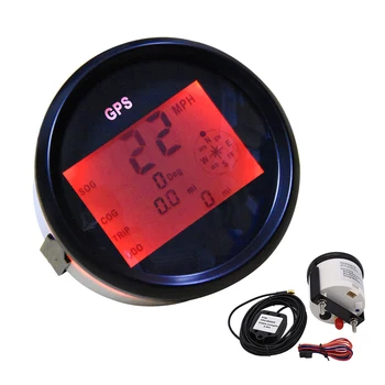 

Digital GPS Speedometer Odometer with Red Backlight GPS Sensor 0~999 knots km/h mph Car Speed Gauge 52MM Marine Boat Yacht