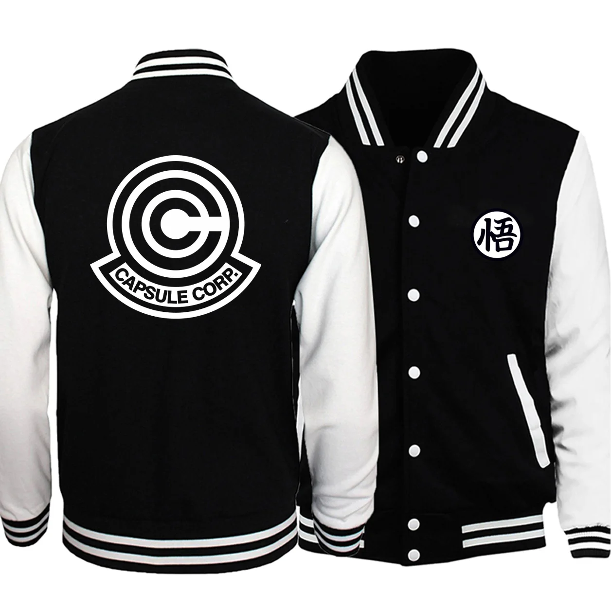 

Dragon Ball Baseball Men Capsule Corp Jackets Coats Winter Autumn Fleece Warm Japanese Anime Sportswear Bomber Outwear Plus Size