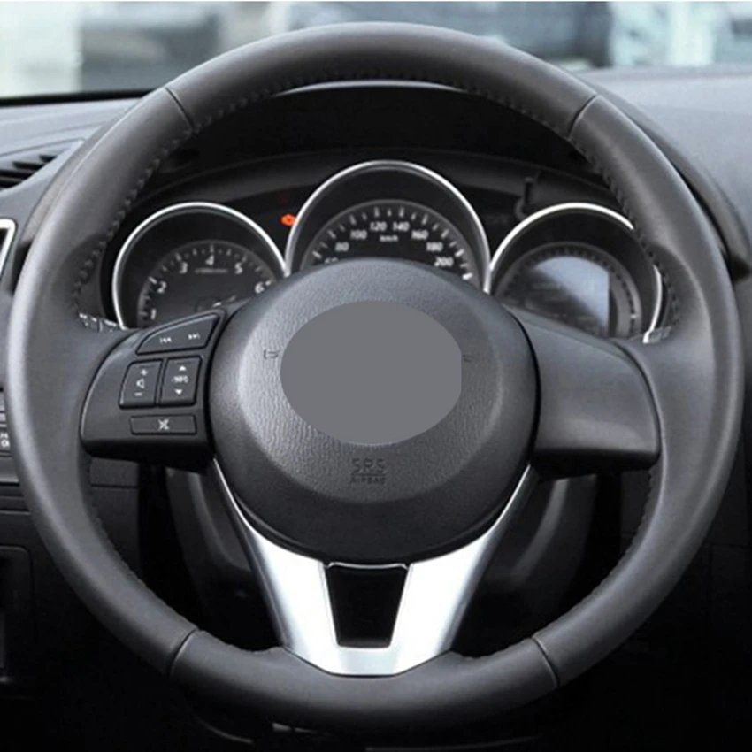 Черного цвета из мягкой замши чехол рулевого колеса автомобиля для Mazda 3 Axela 6 Atenza 2
