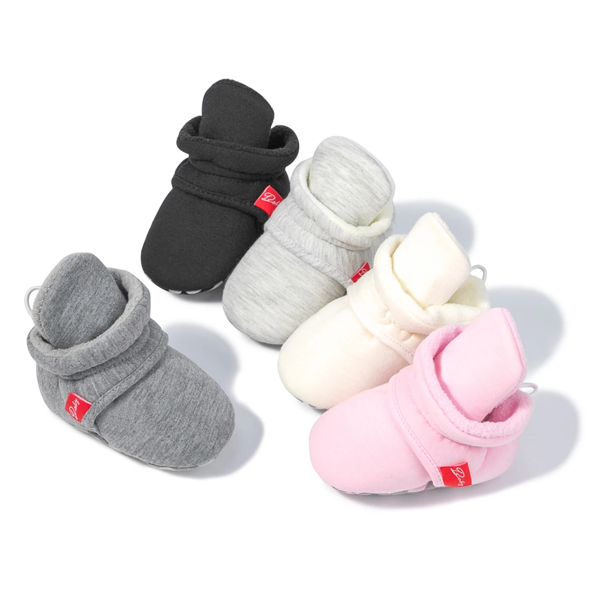 Baby Shoes KIDSUN Baby Girls Sock Shoes Infant Boys Autumn Winter Solid Color Cotton Sole Anti-slip Flat Toddler Crib First Walkers
