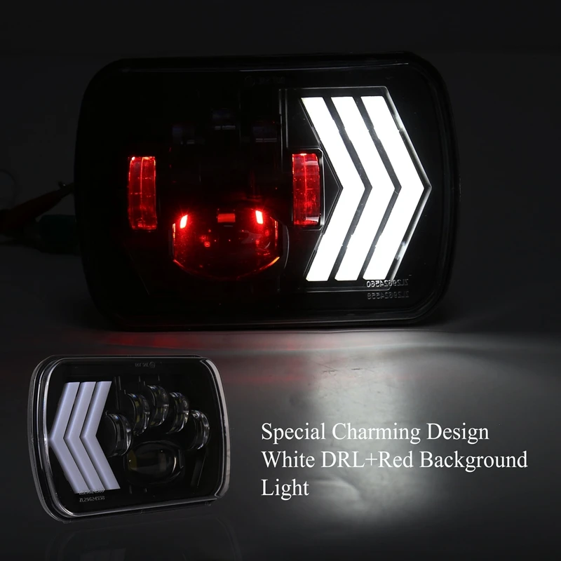 2 шт. 5X7 дюймов светодиодный налобный фонарь Angel Eye, 55 Вт 4800Lm H4 жгут проводов фар для Chevy S10 Blazer Express Van для Jeep Wrangler