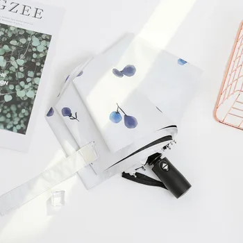 

Fully Automatic Folding Umbrella Women's Vinyl Rain Or Shine Dual Purpose Parasol Parasol