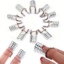 Palettes d'extension d'ongles réutilisables en aluminium, autocollants de construction pour Nail Art, pochoir, outils de manucure, 10 pièces