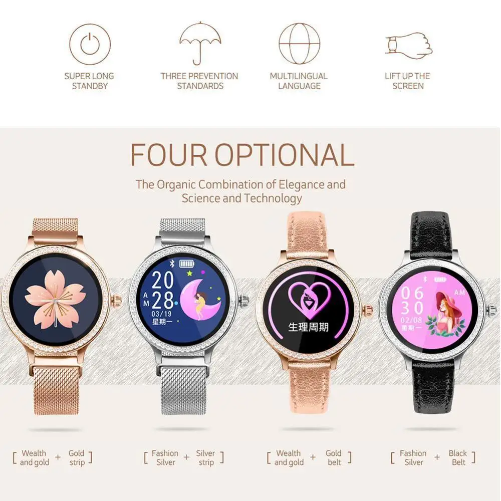 

M8 Smart Watch Women Wristband IP68 Waterproof Lady Fitness Monitor Tracker Smart Health Band Rate Heart Bracelet Wristwatc G5C6