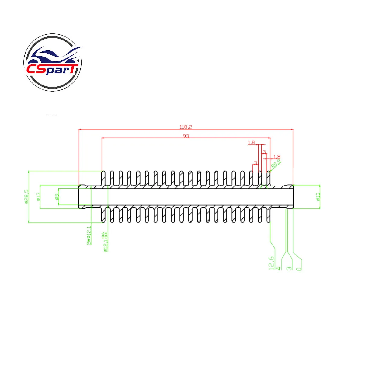 Motorcycle Radiator Oil Cooler CNC Long Aluminum Radiator for water cooled bike 39CC 49CC MT A4 Blata ZPF Polini Engine Bike 118mm motorcycle radiator oil cooler