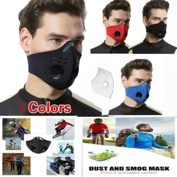 

Dust Mask Anti Pollution Respirator PM2.5 Dustproof Safety Mask with Filters Washable Unisex Mouth Muffle for Asthma/Travel