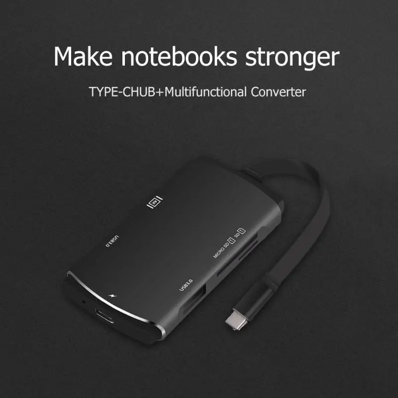 Bakeey 6 в 1 type-C USB3.0 usb-хаб HDMI PD type-C usb-хаб YC207 PD HDMI HD кардридер адаптер для ноутбука ПК