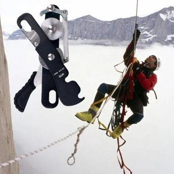 

Outdoor Sport 10-12mm Rappelling Self-Braking 150 Kg Strong Tool Climbing Stop Descender Durable Gear for Rope Mountaineering