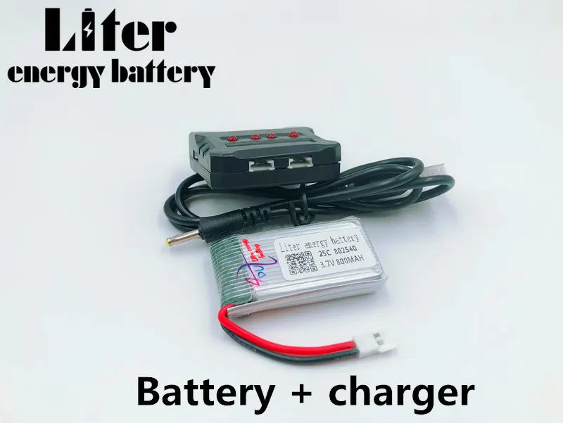 Литий полимерный аккумулятор 3 7 в 800 мАч 25C + зарядное устройство USB для