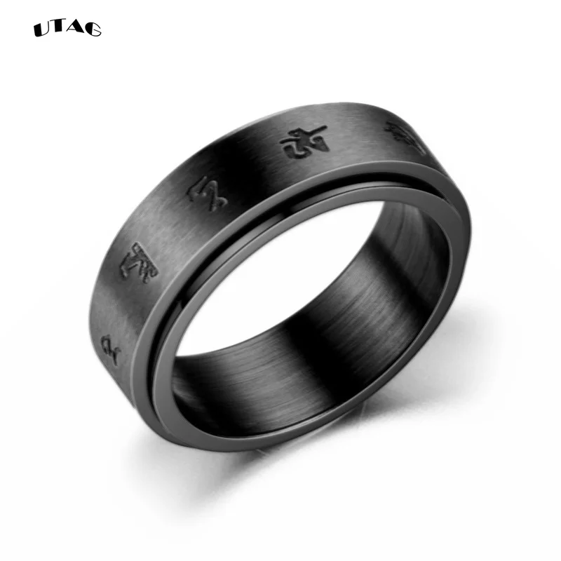 Utag 8Mm Anello In Titanio Nero Uomo Spazzolato Fedi Nuziali Donna Anelli Di Fidanzamento Colore Argento Bague Femme Anne Bijoux