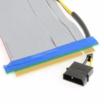 

0.2M Riser PCI-E x16 pcie pci Express 16X to 16x Riser Extender Card with Molex IDE Power & Ribbon Cable adapter 20cm