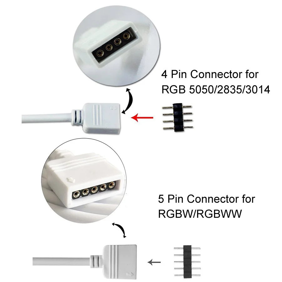 4 Pin 5 Pin коробка передач с разделитель RGBW разъем светодиодный аксессуары светодиодный полоса соединителей 1to4 1to3 1to2 для DC 12V 2835 5050 RGB светодиодный полосы