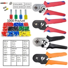 1000 шт./лот трубчатый клеммный соединитель hsc8 6-4A обжимной инструмент кусачки электрика обжимные плоскогубцы ручные инструменты 0,25-6mm2 AWG23-10