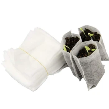 

HOT 500Pcs Non-Woven Seed Starter Pouches Plants Grow Bags Biodegradable Eco-Friendly Germination Nursery Bag