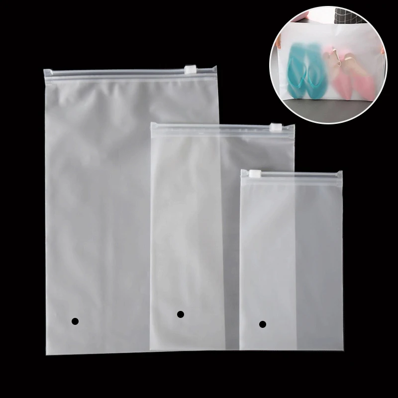 Waterproof  Clear EVA Package Bag Zip Lock Clothes Toiletry Storage Pouch 