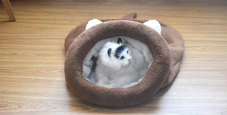 Pawstrip милый спальный мешок для домашних животных, мягкая флисовая кровать для маленьких собак, зимняя теплая кровать для кошек, домик M/L