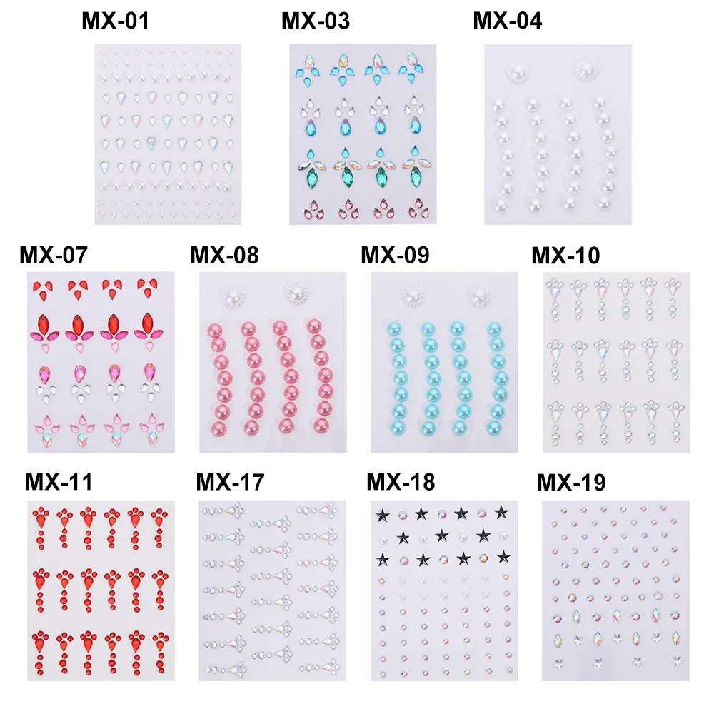 3D Sexy Crystal Glittering Eyes Face Diamond Party Jewelry Disposable Brow Center Forehead Body DIY Art Tattoo Adhesive Sticker