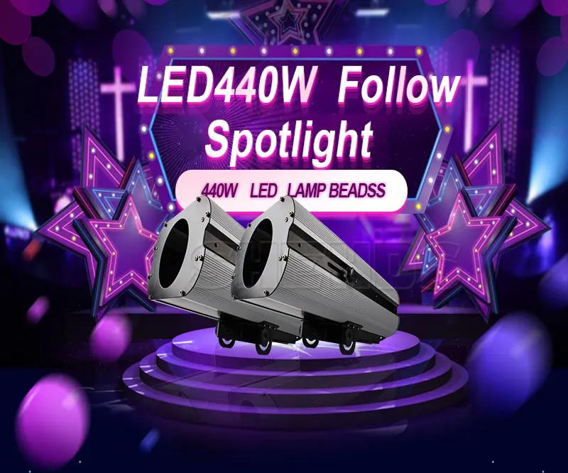 DMX512 440 Вт Светодиодный точечный светильник с точечным фокусом COB Точечный светильник с трекером среднего размера для театральных свадебных SHEHDS